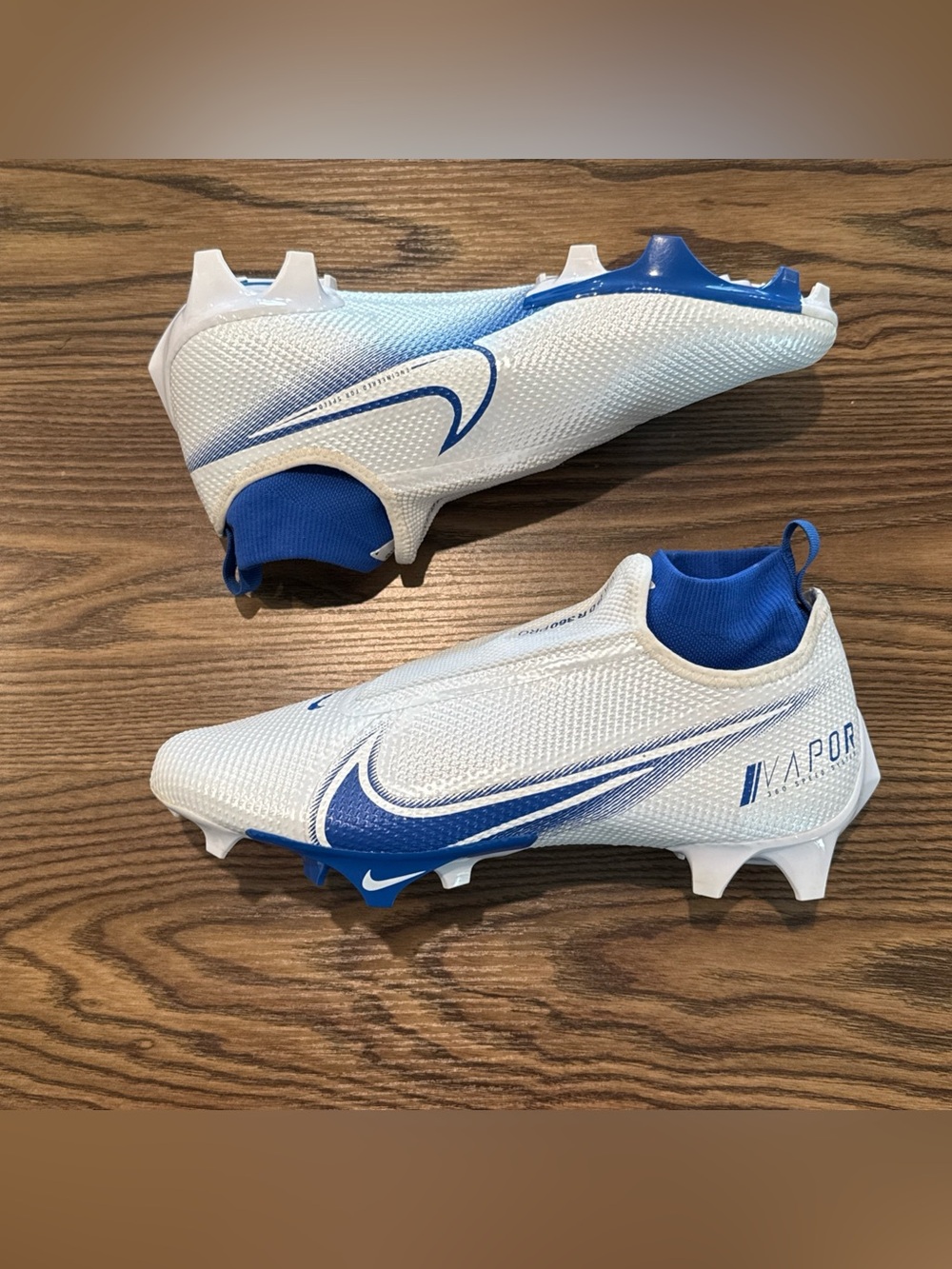 Size 10 Nike Vapor Edge Pro 360 Football Cleats White Blue AO8277-101